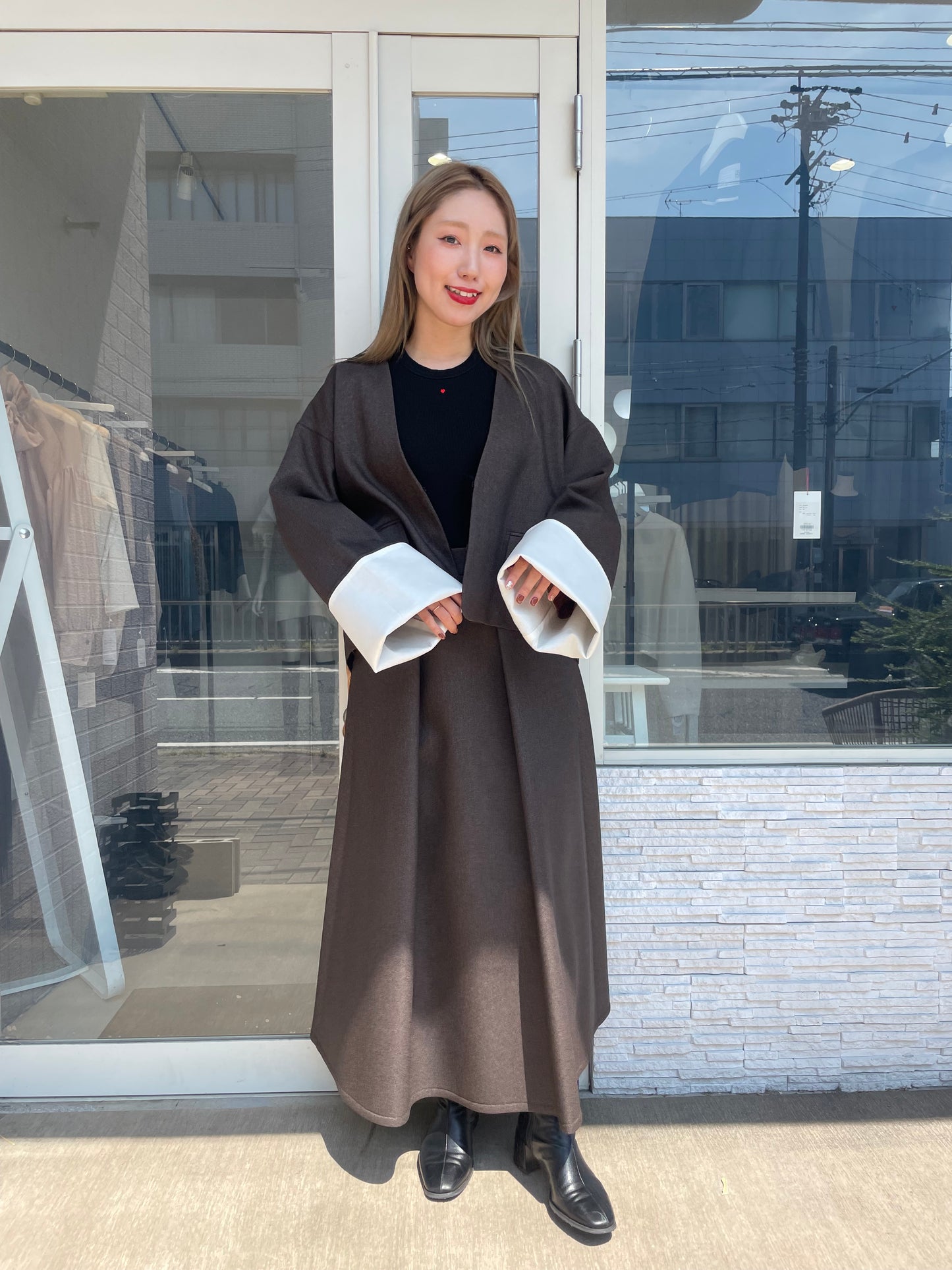 ウールタッチワイドスリーブジャケット