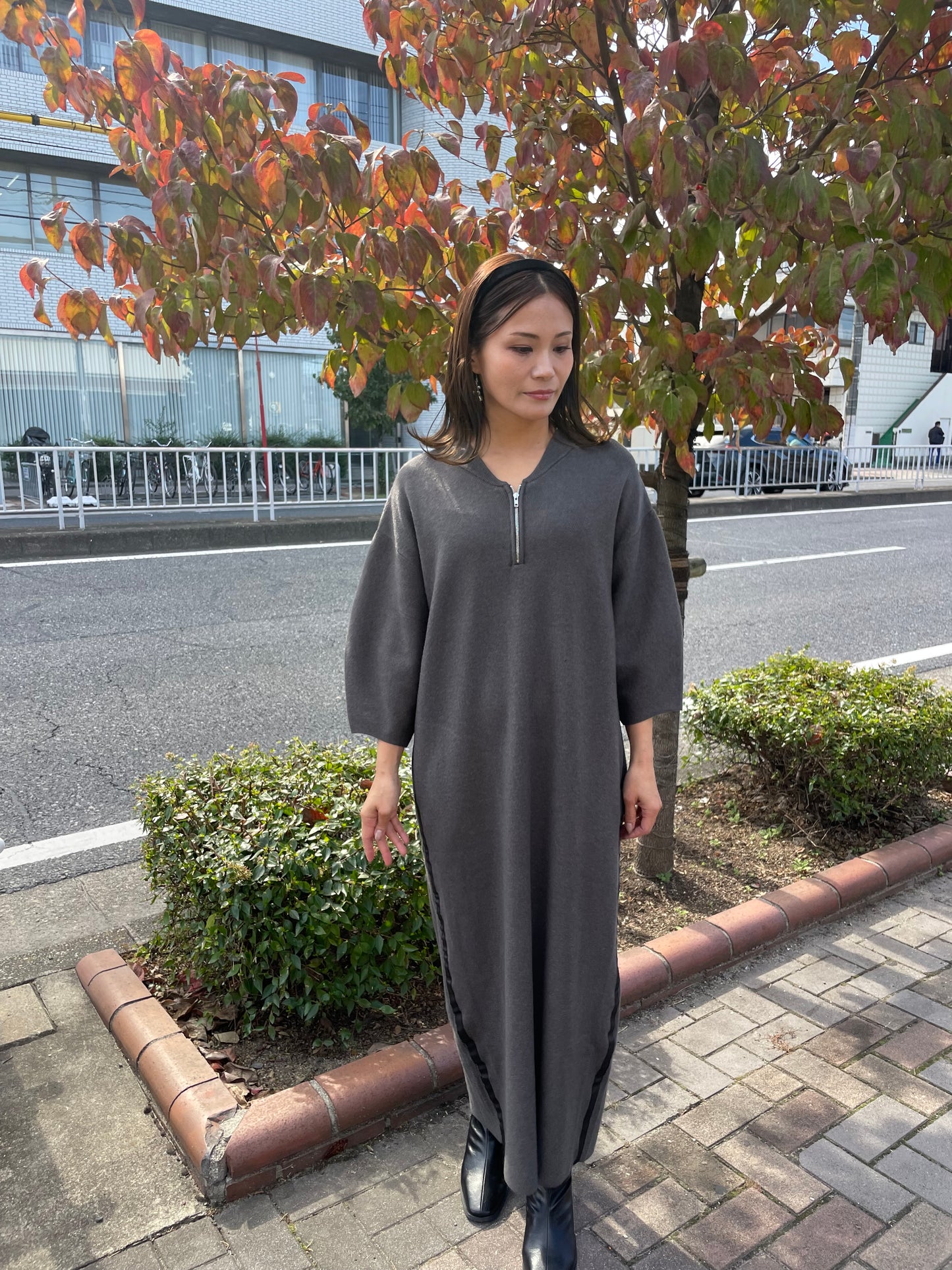 コクーンニットワンピース