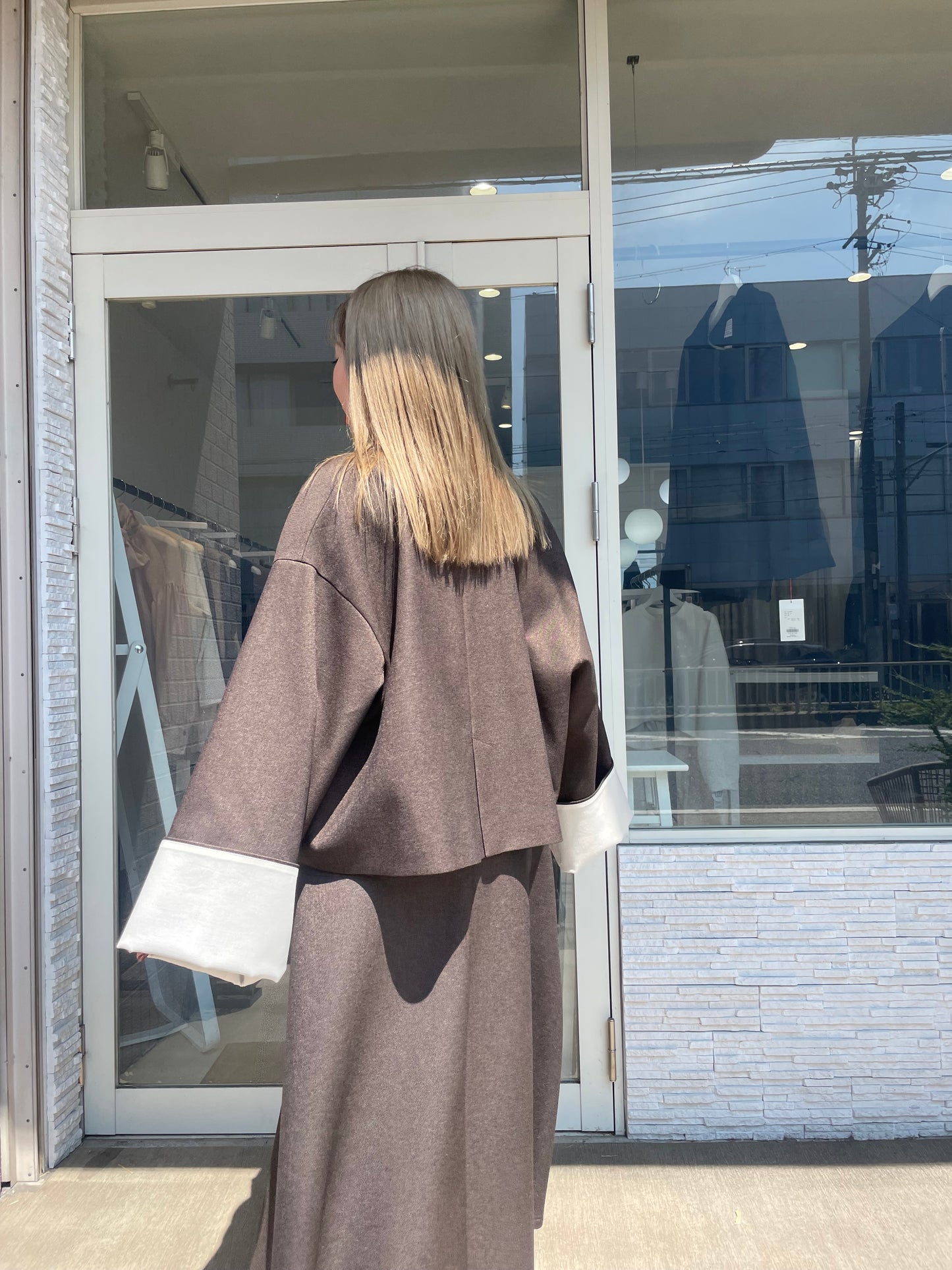 ウールタッチワイドスリーブジャケット