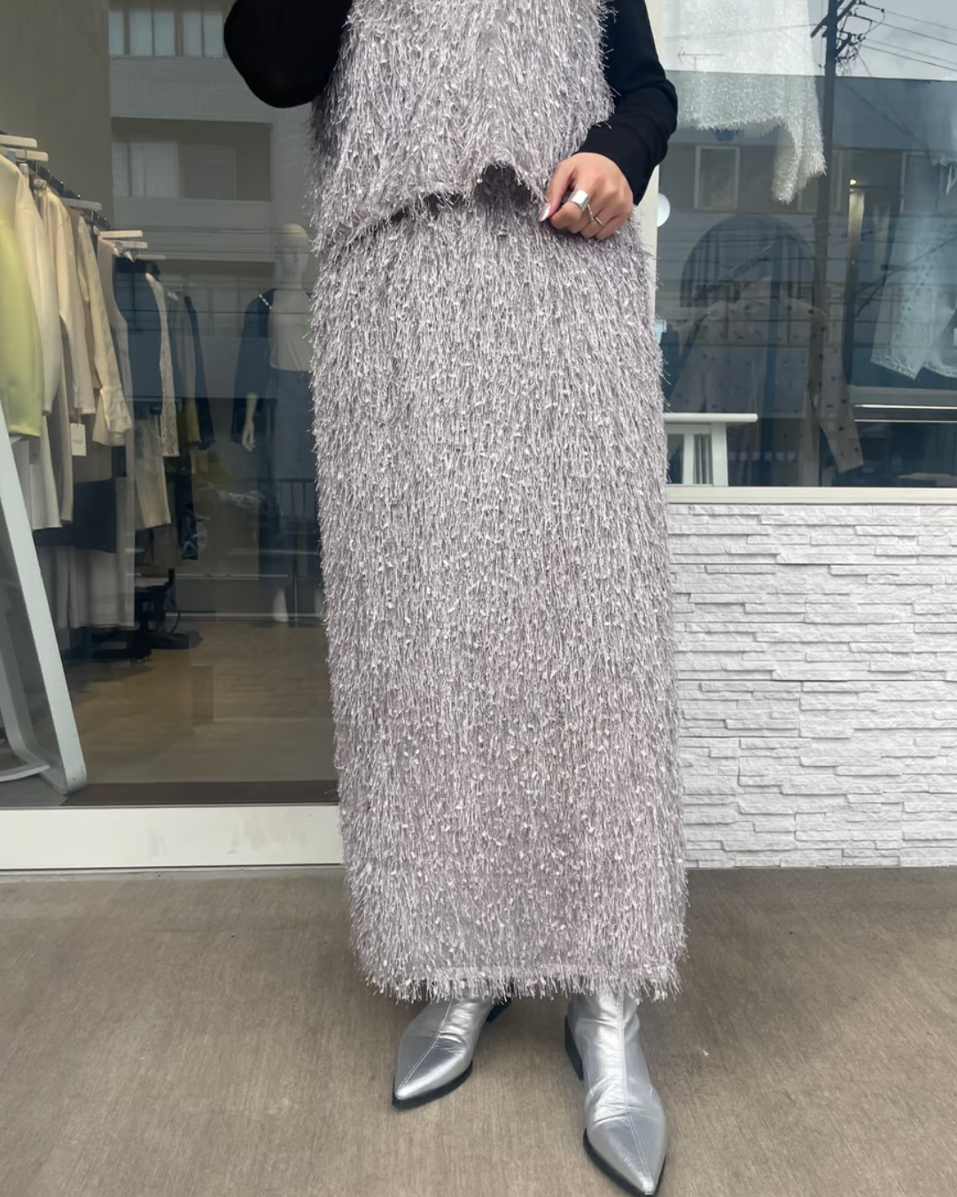 カットフリンジタイトスカート