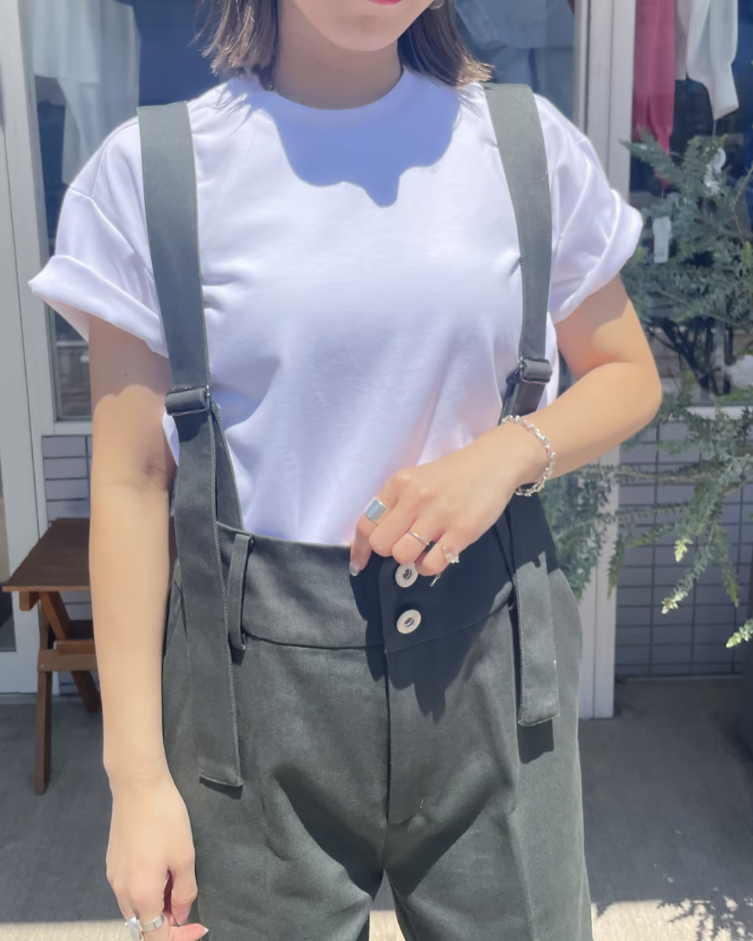 ハーフスリーブバックスリットTシャツ