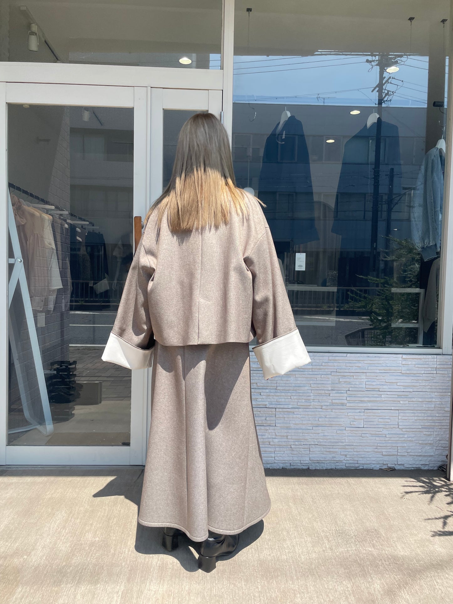 ウールタッチワイドスリーブジャケット
