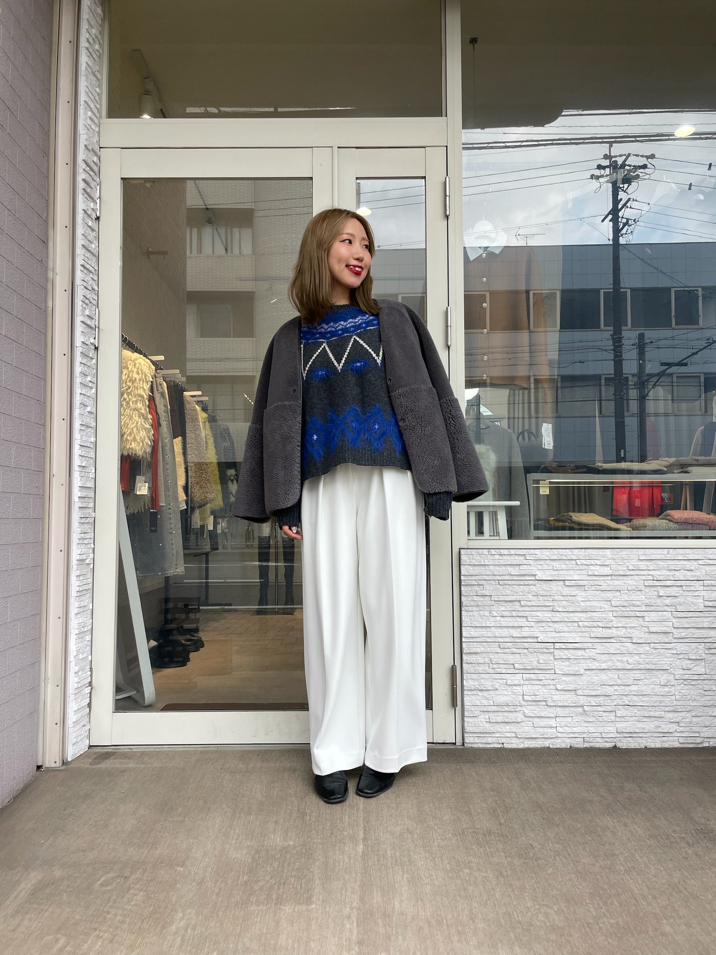 シャギーノルディックニット