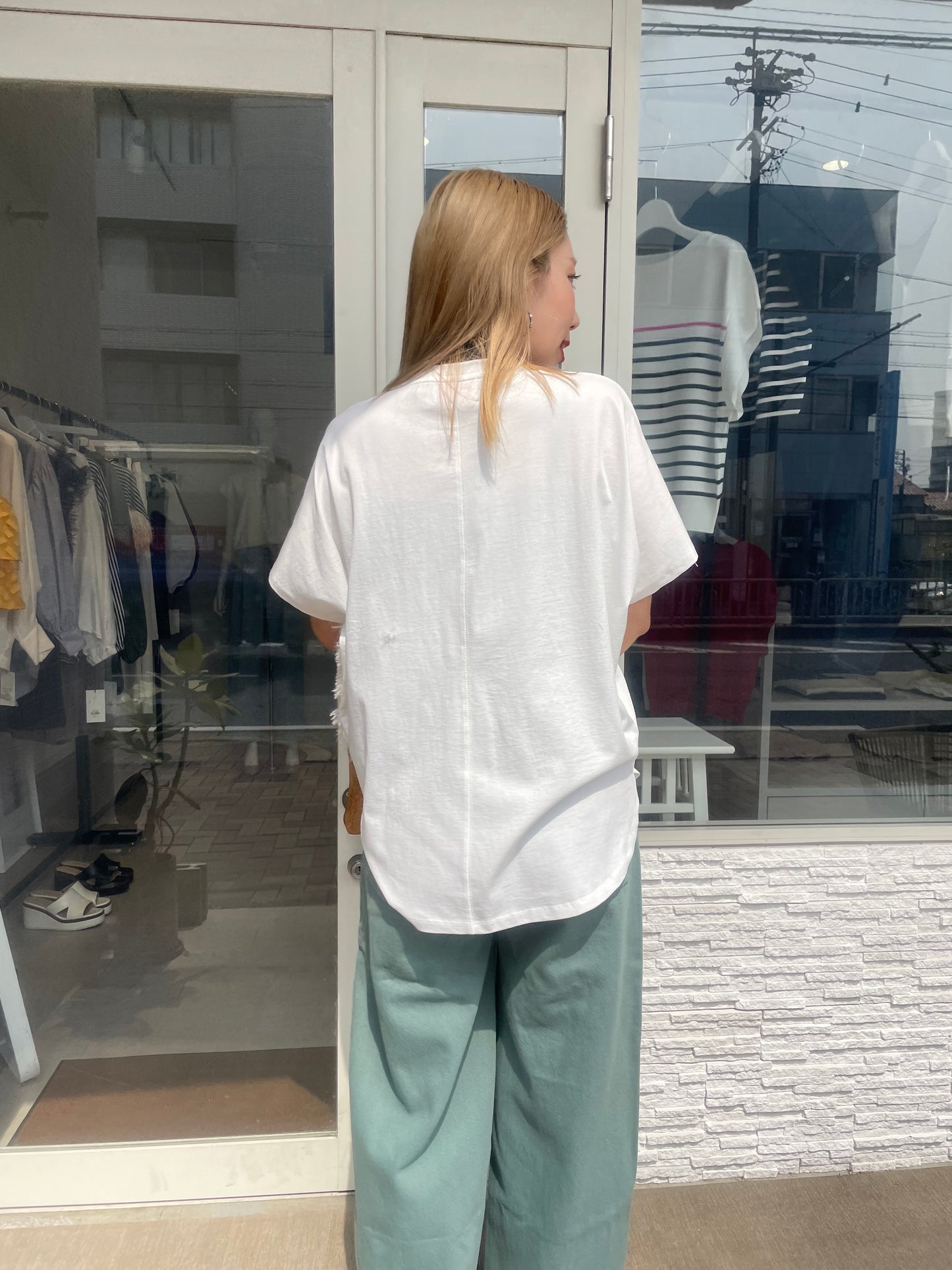 ファーフリンジハートカットソー