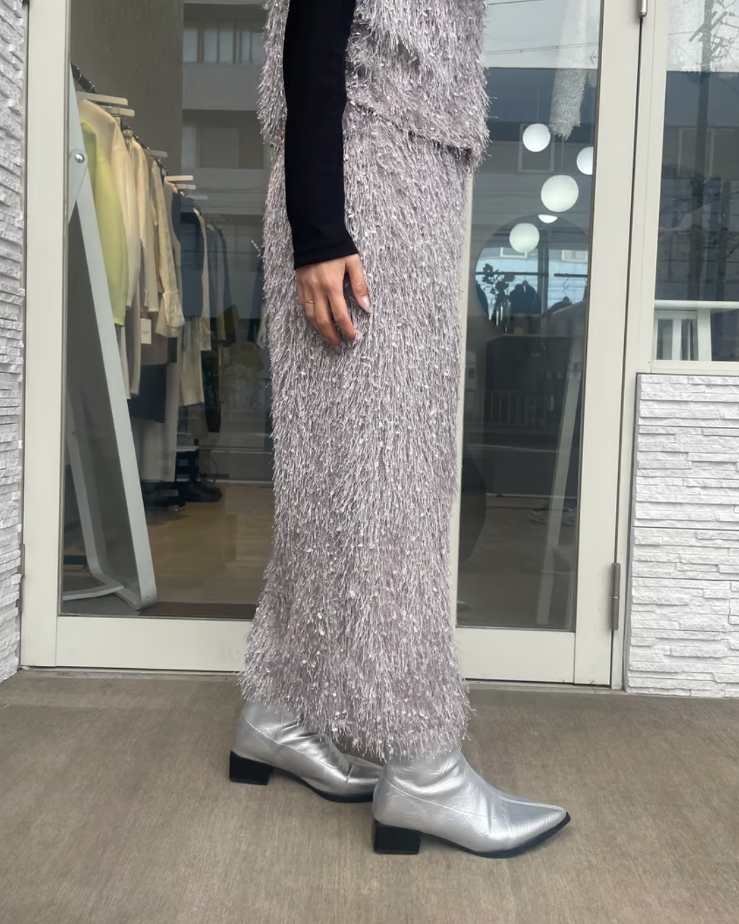 カットフリンジタイトスカート