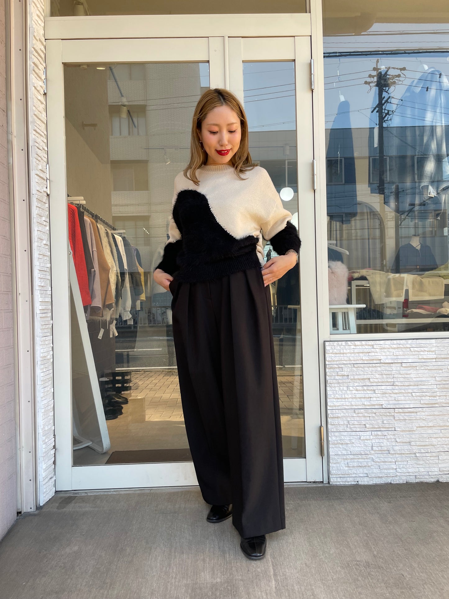 ニュアンスシャギーニット