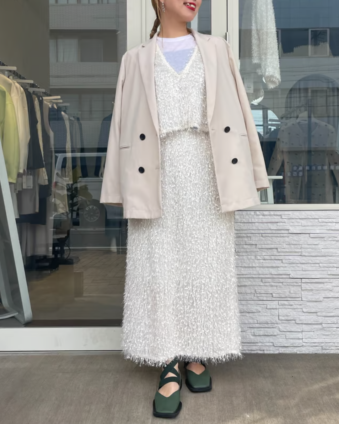 カットフリンジタイトスカート
