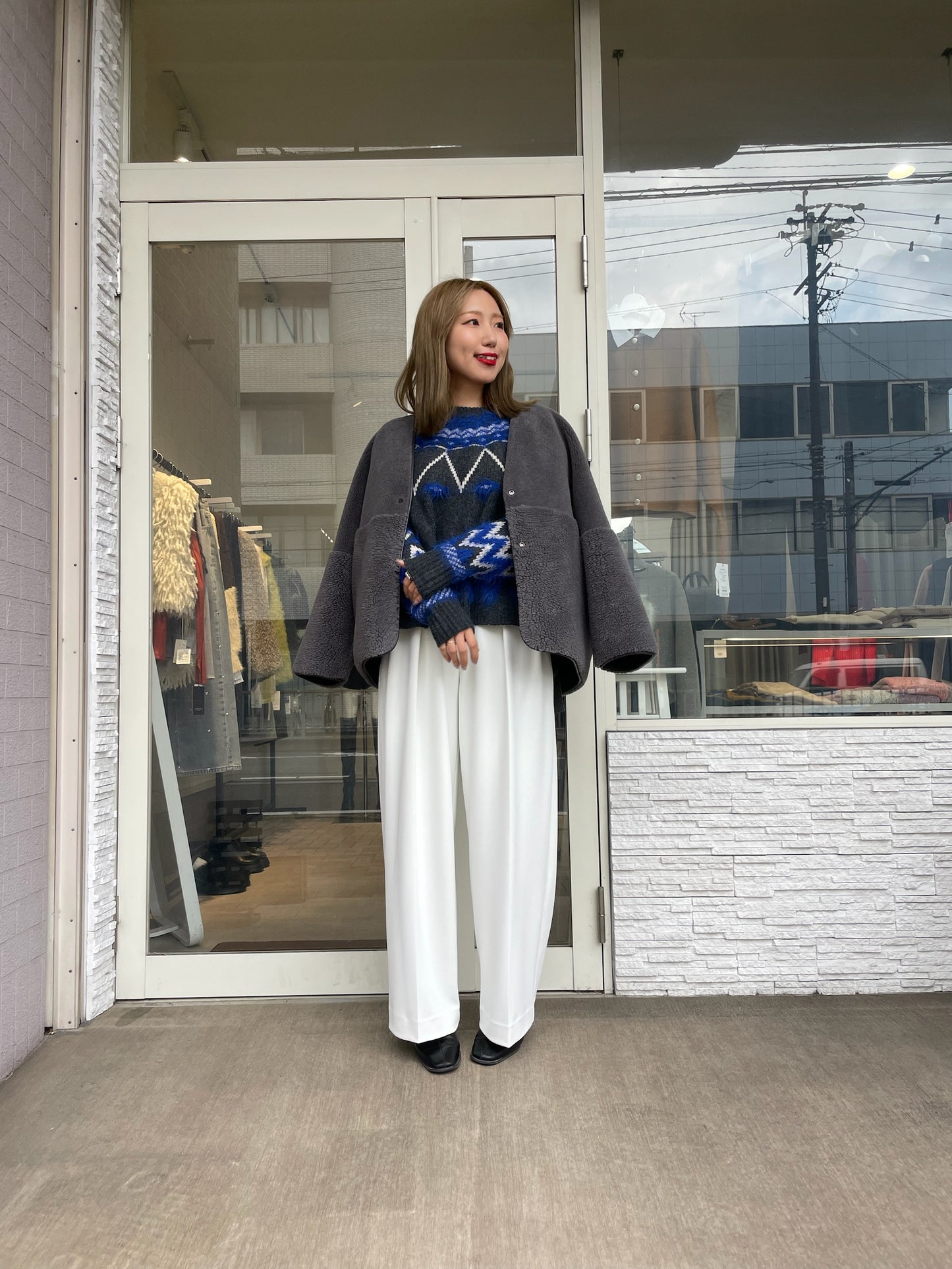 シャギーノルディックニット