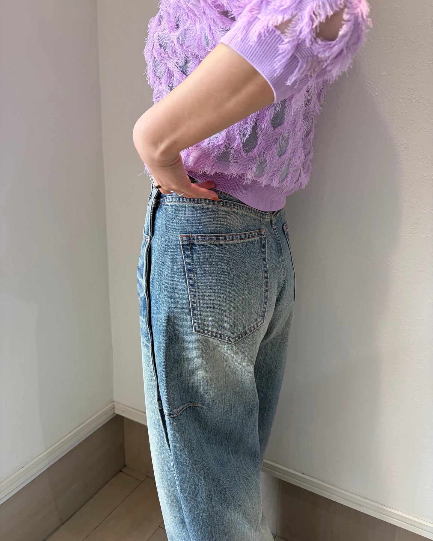 ピンタックカーブデニム