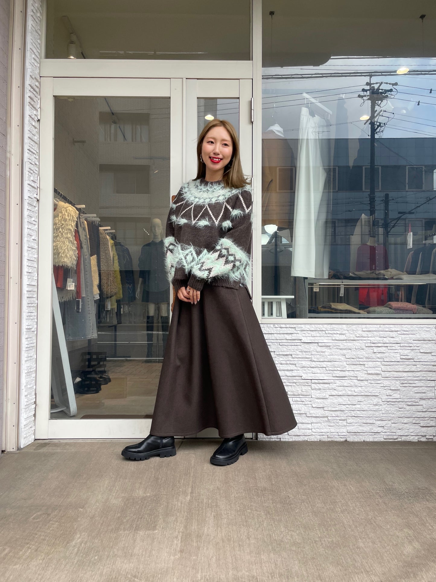 シャギーノルディックニット