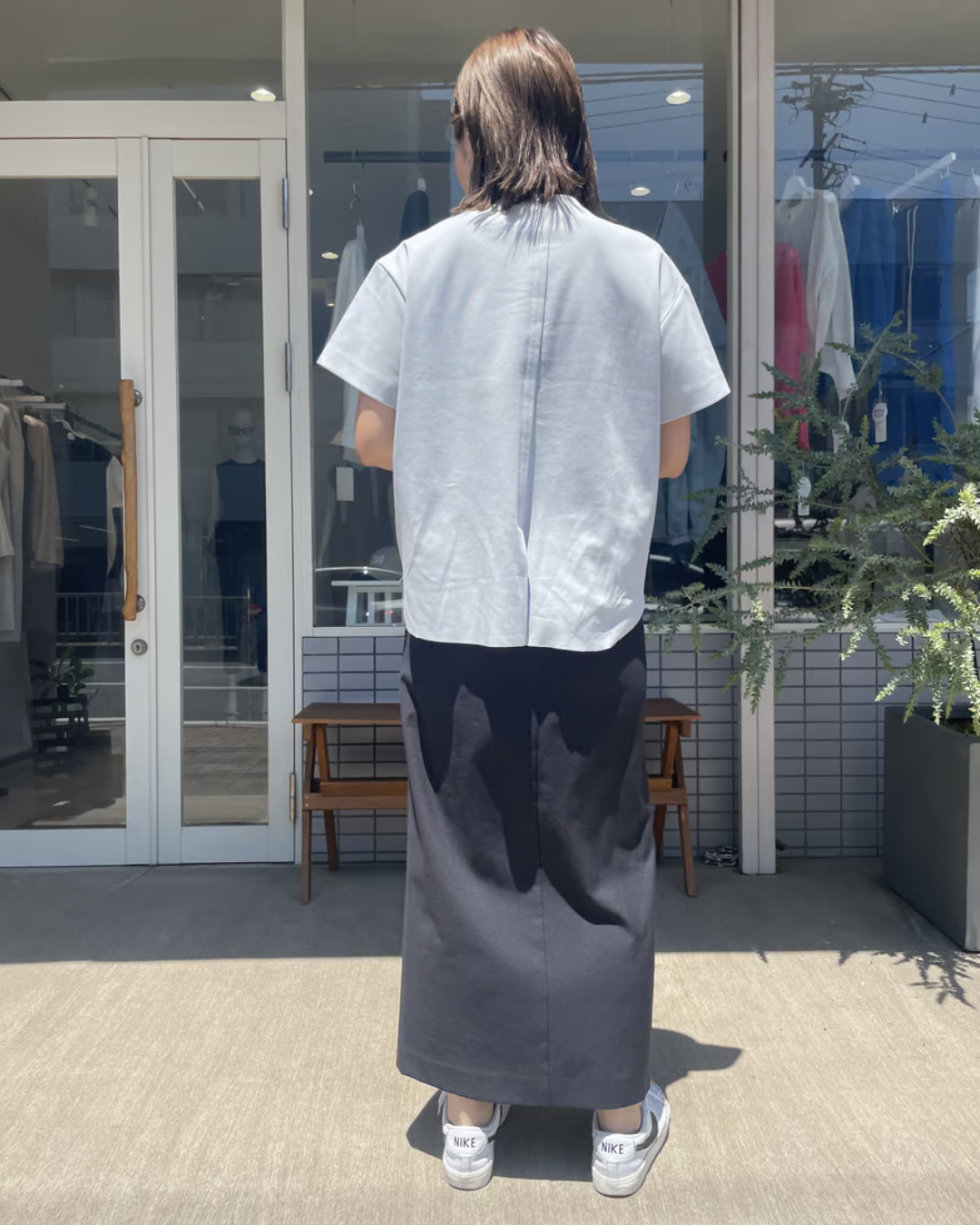 ハーフスリーブバックスリットTシャツ