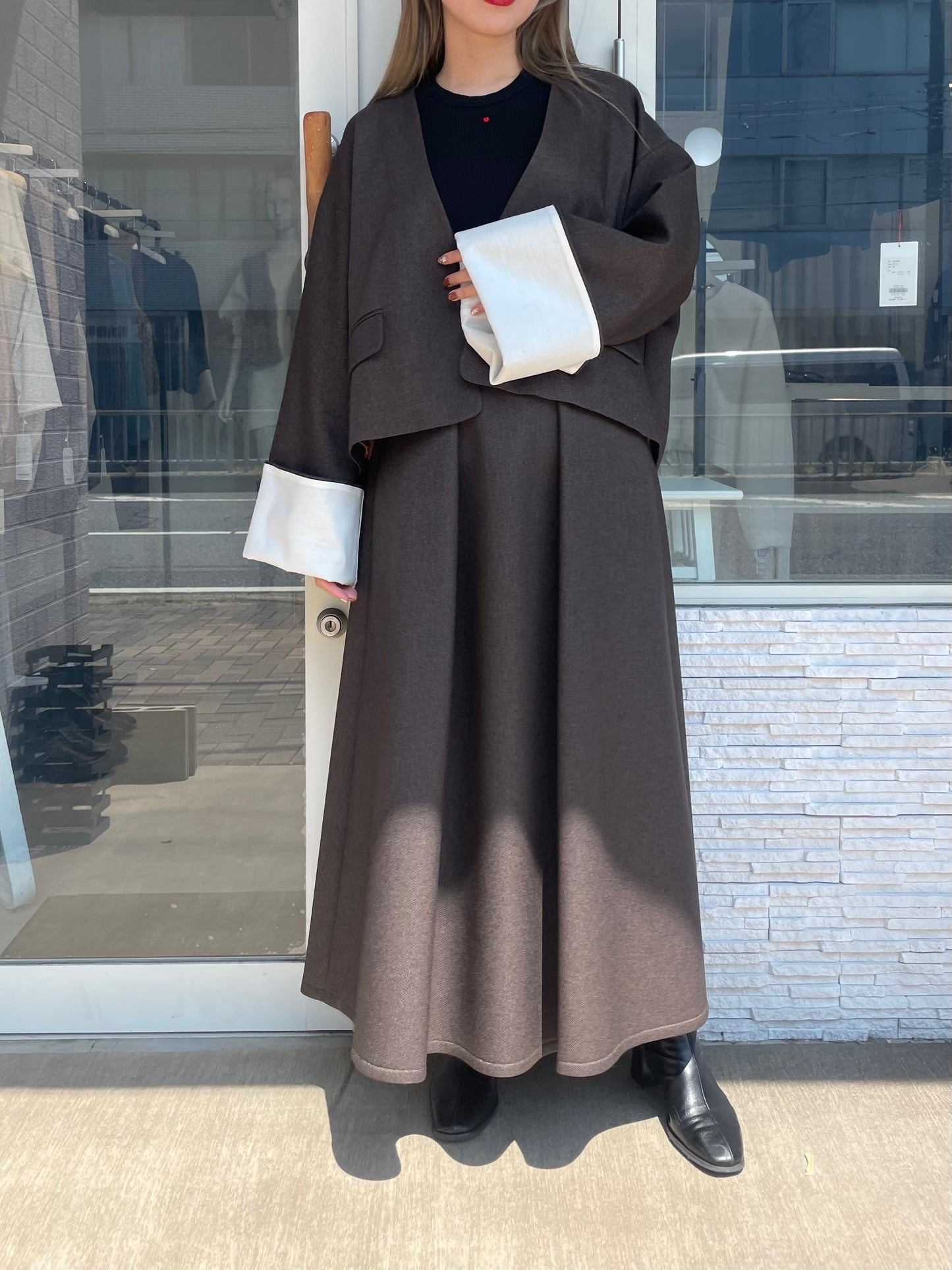 ウールタッチワイドスリーブジャケット
