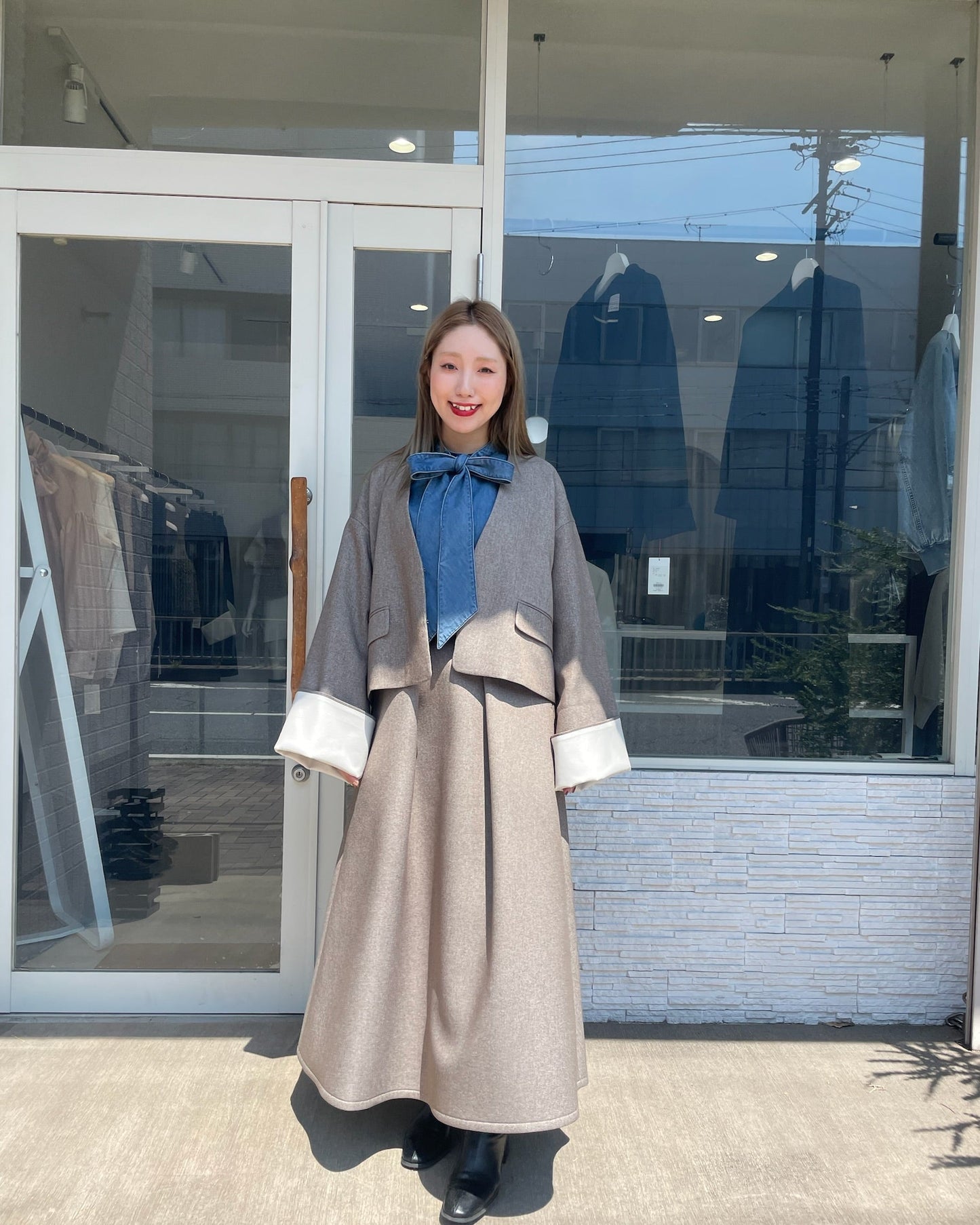 ウールタッチワイドスリーブジャケット