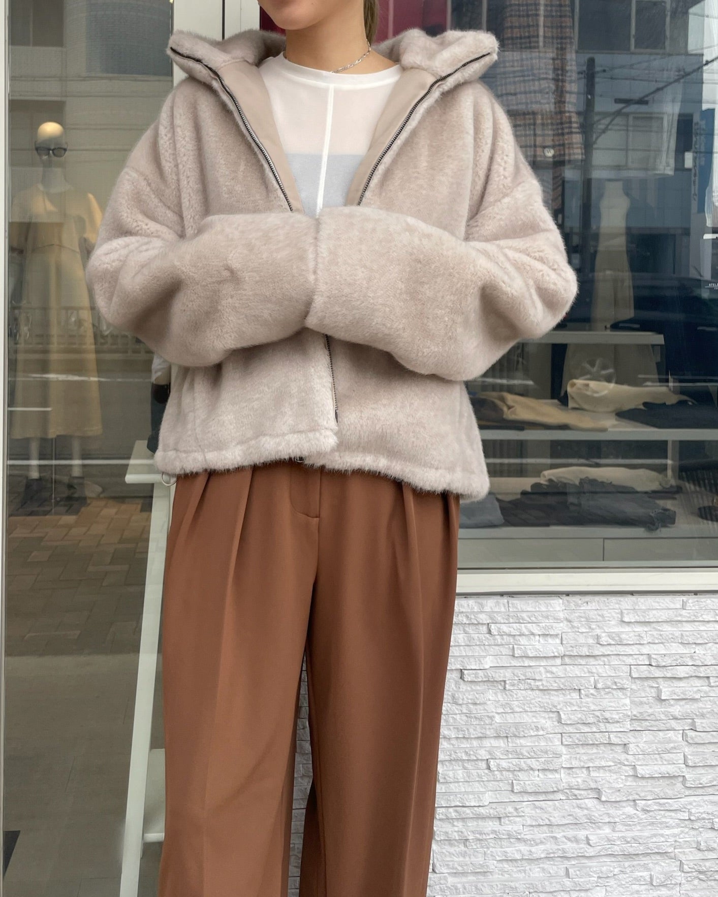 フェイクミンクファーブルゾン