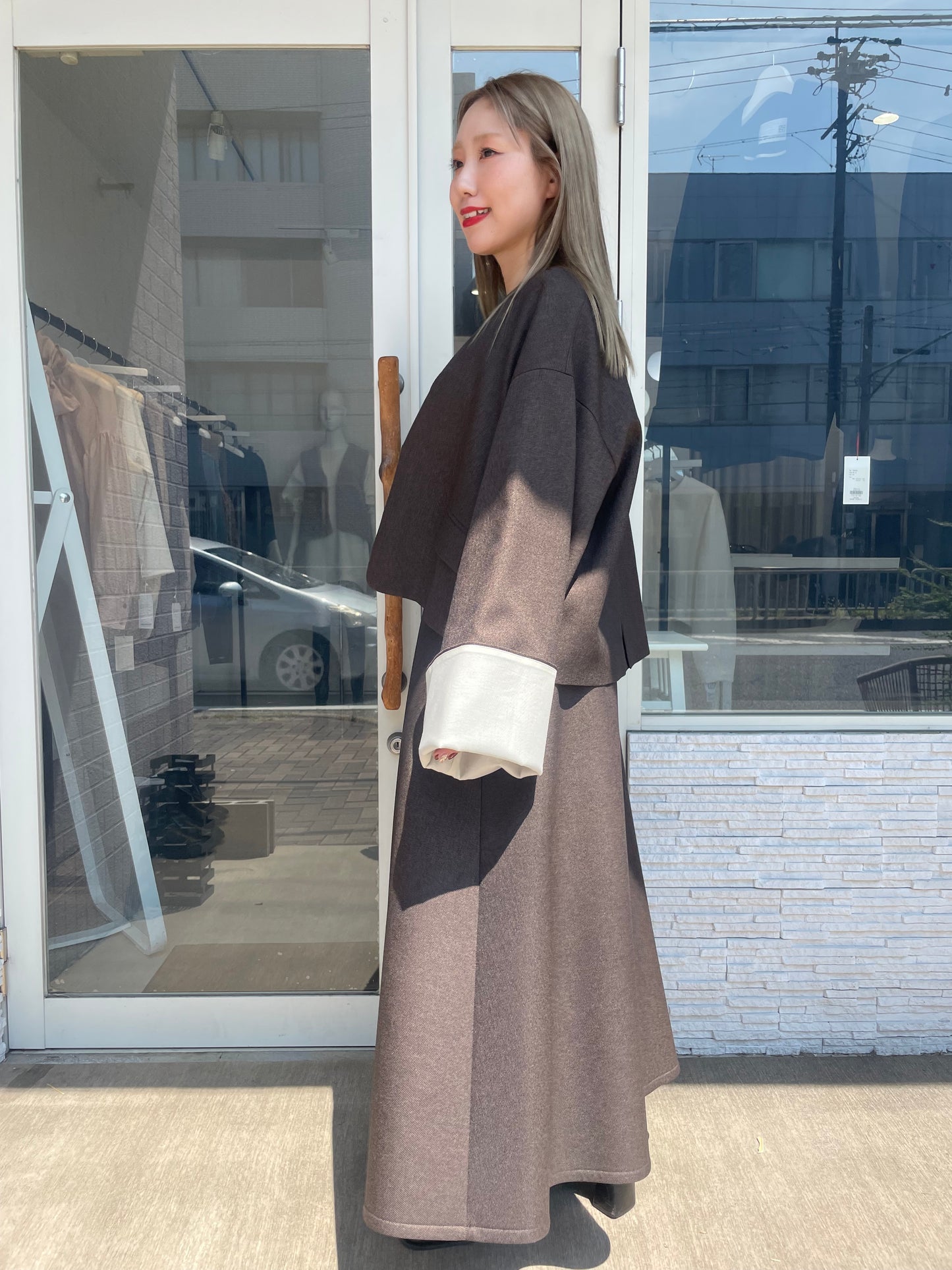 ウールタッチワイドスリーブジャケット