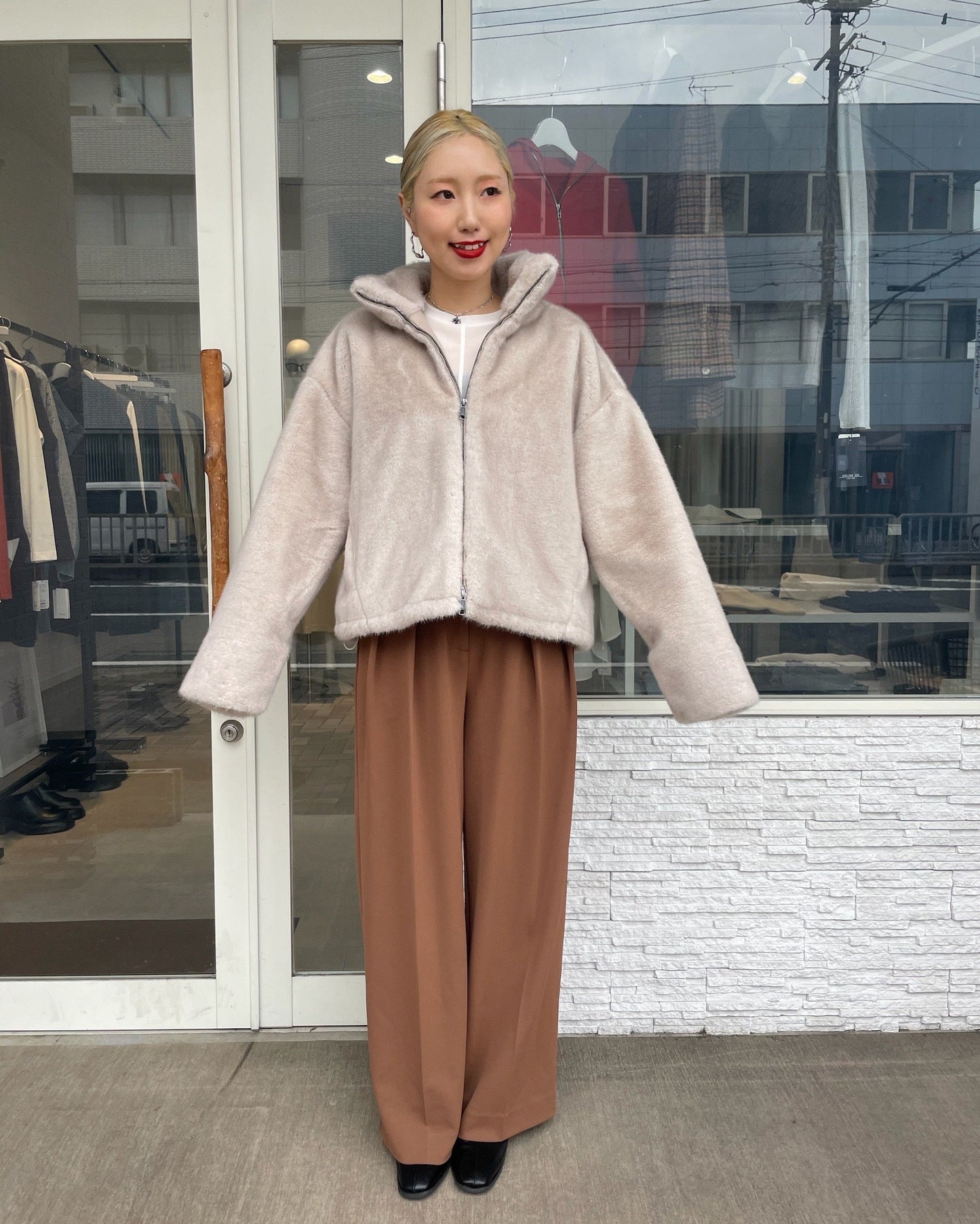 フェイクミンクファーブルゾン