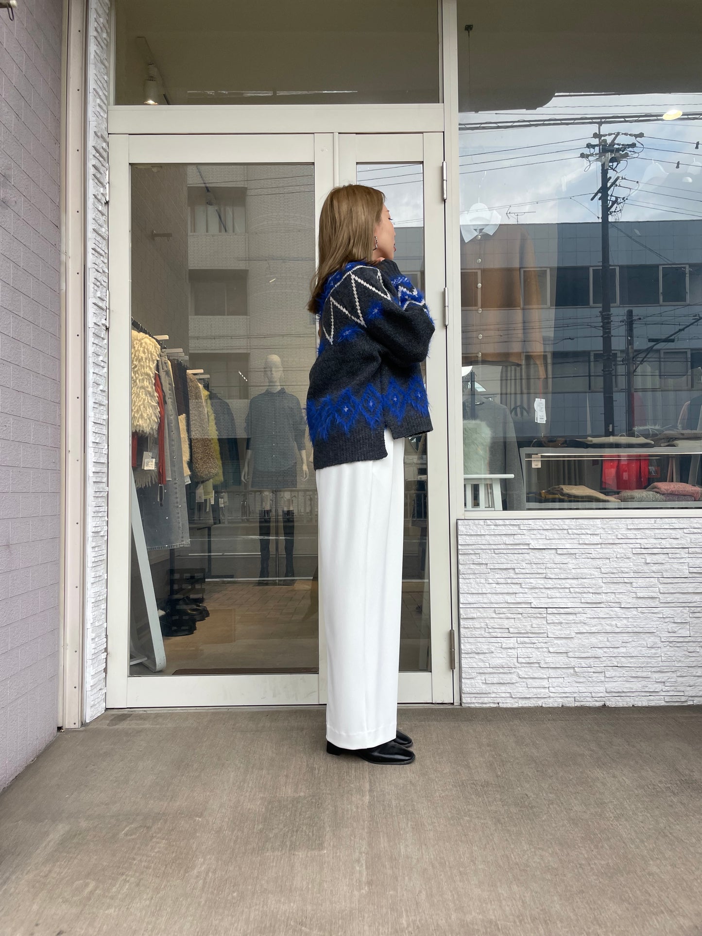 シャギーノルディックニット