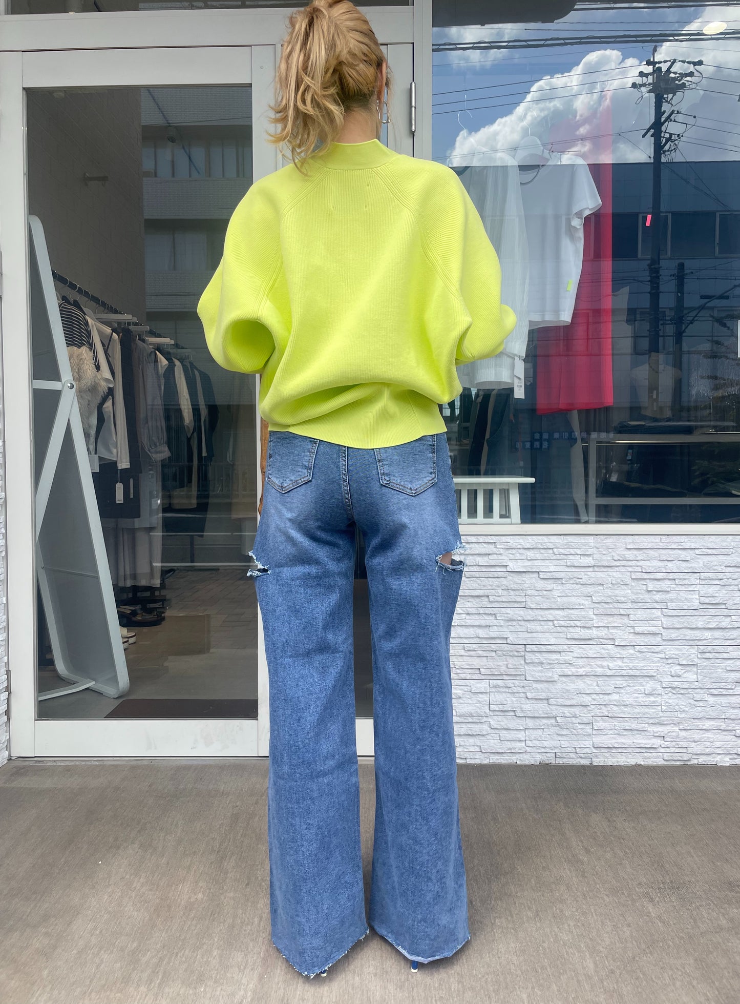 サイドカットワイドデニム