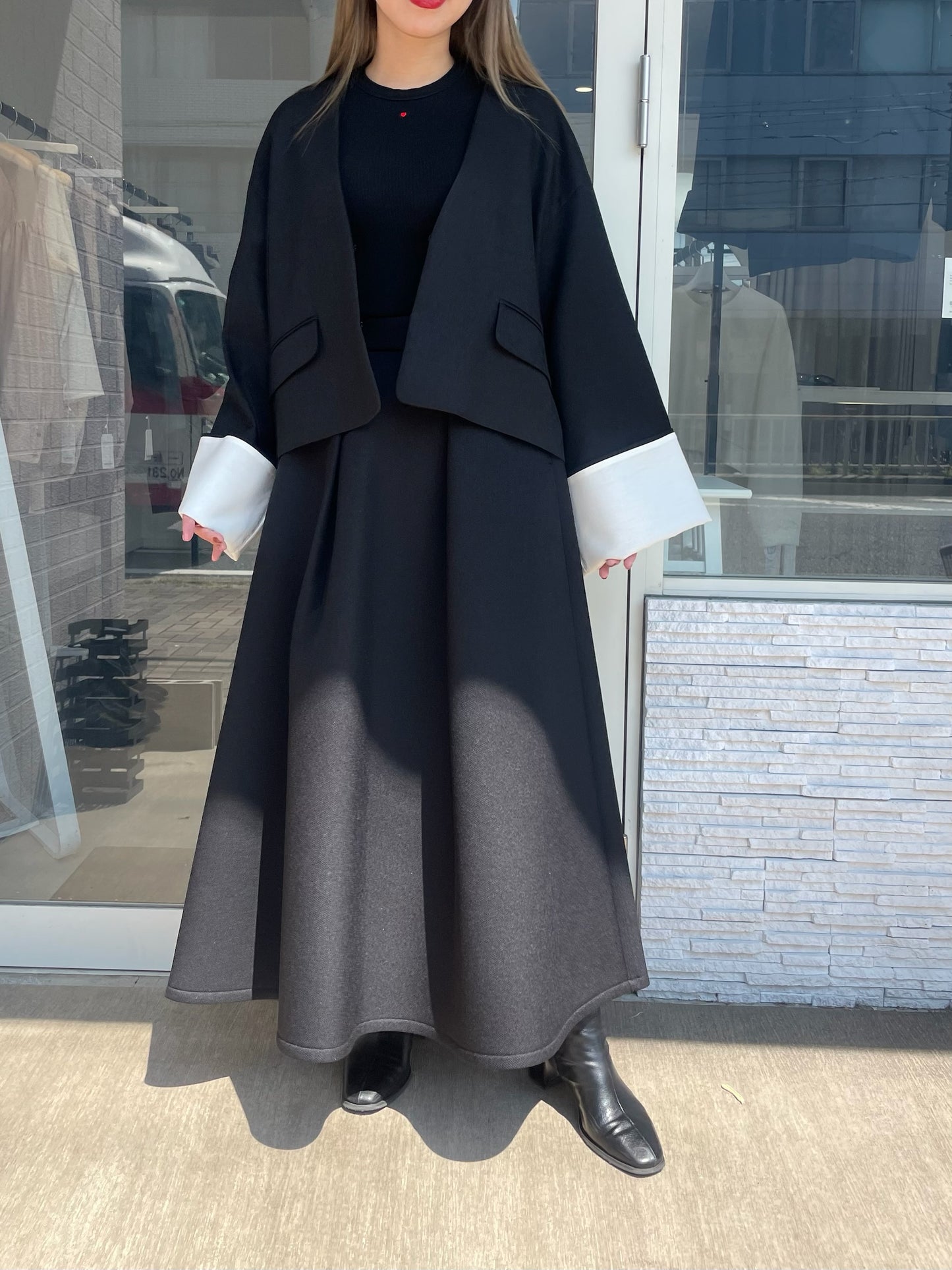 ウールタッチワイドスリーブジャケット