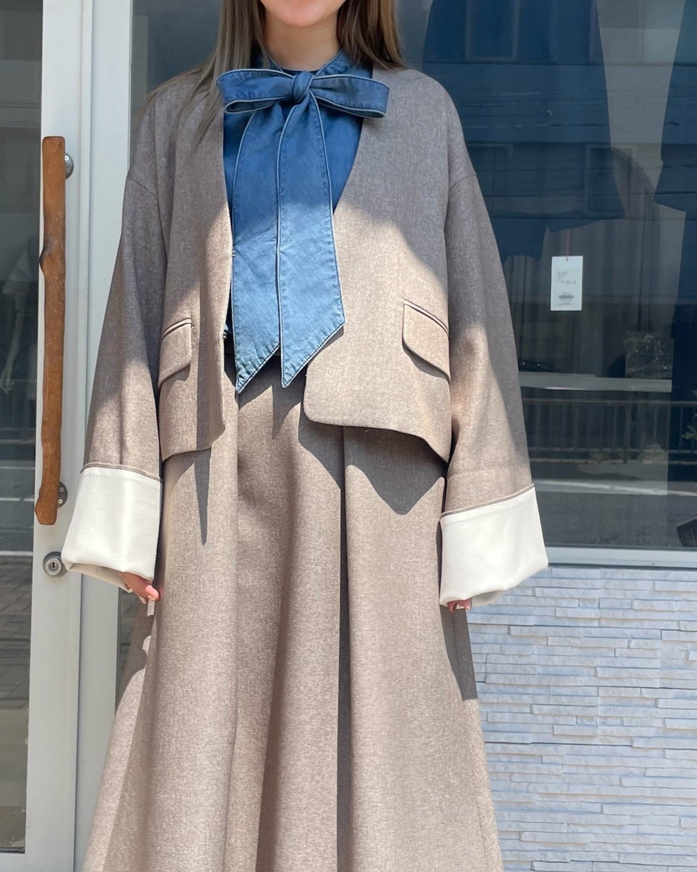 ウールタッチワイドスリーブジャケット