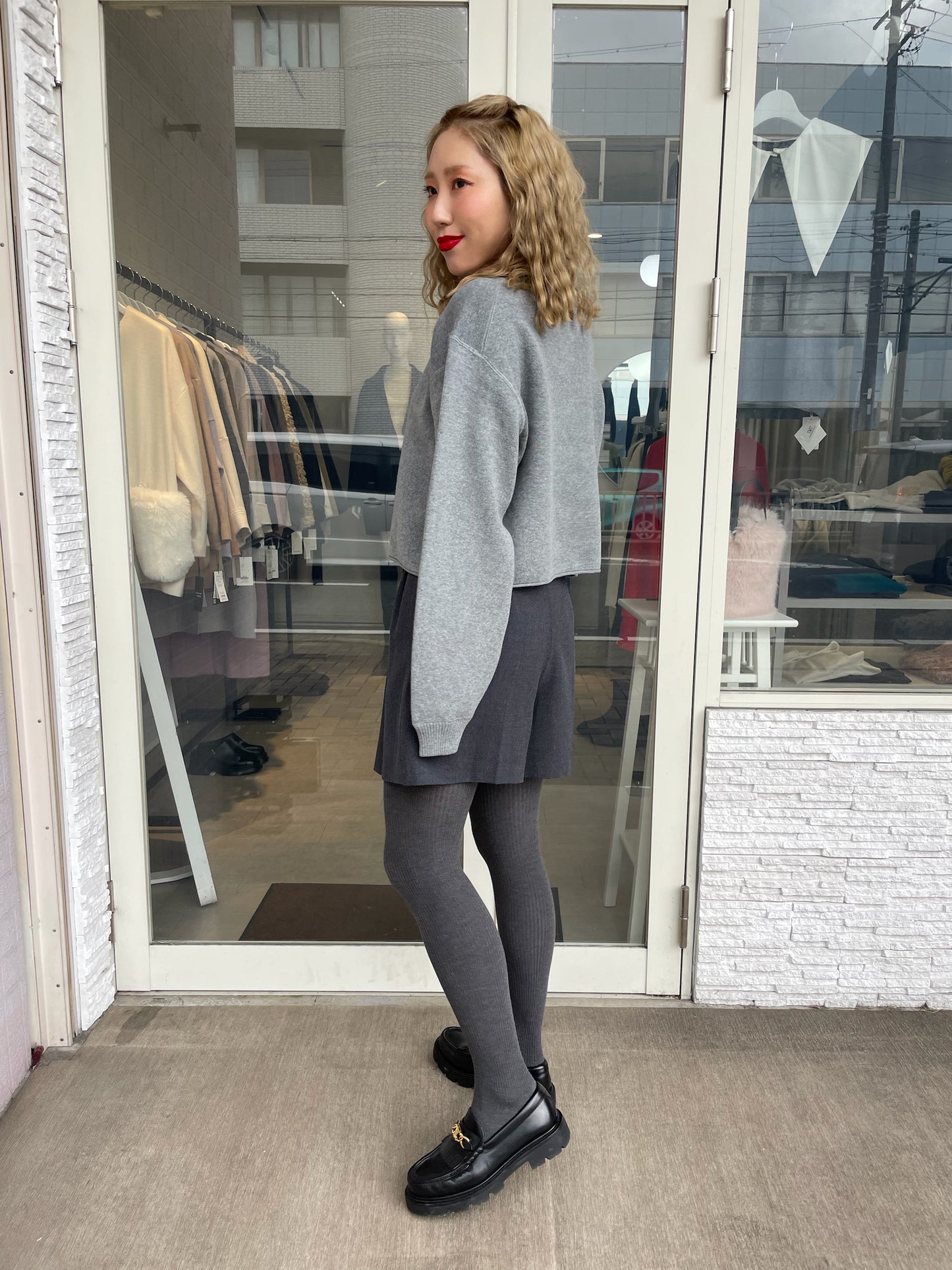 ♡コットンショートニット