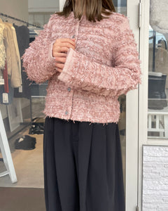 チュールフリンジニットカーディガン
