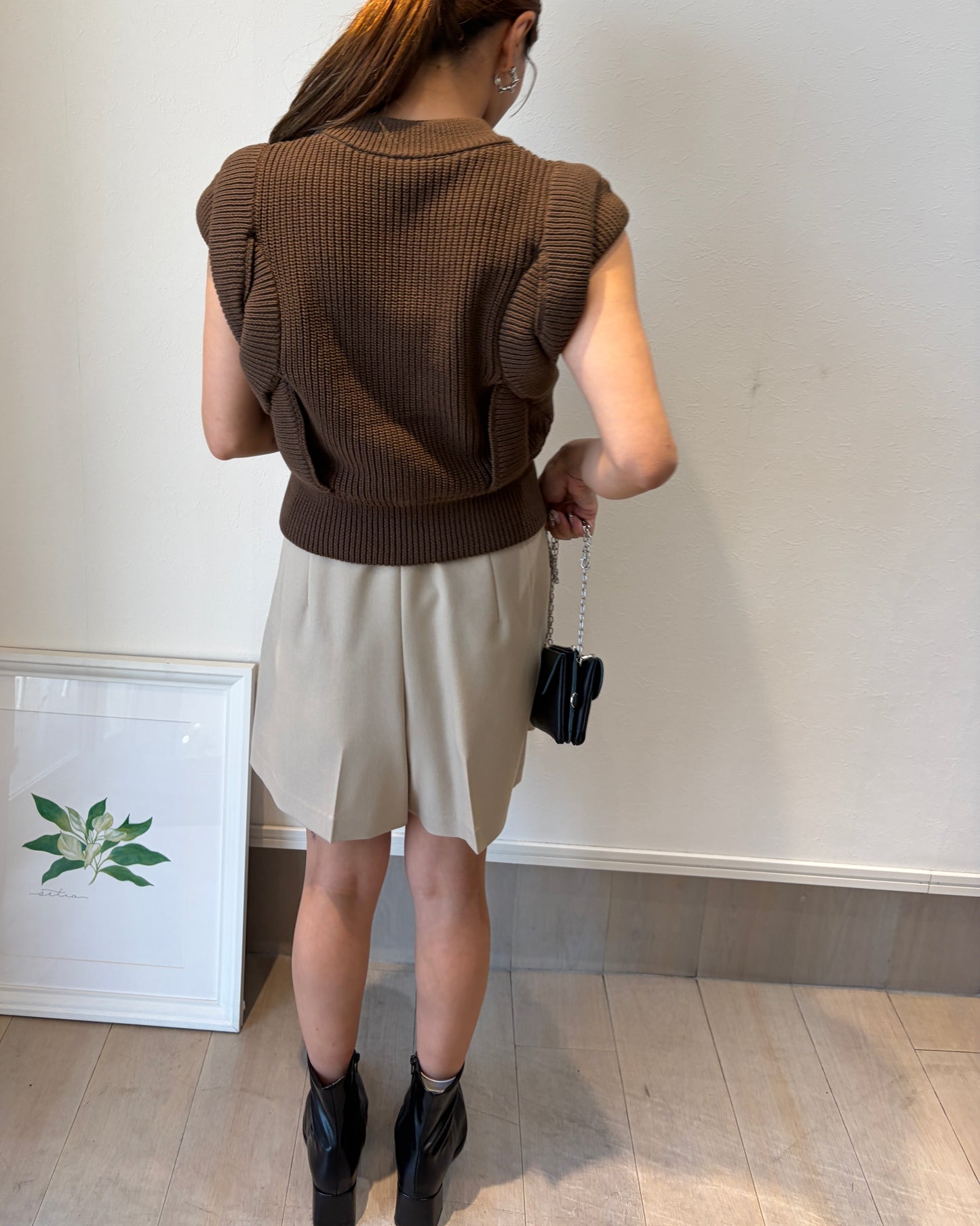 ケーブルスリーブニット