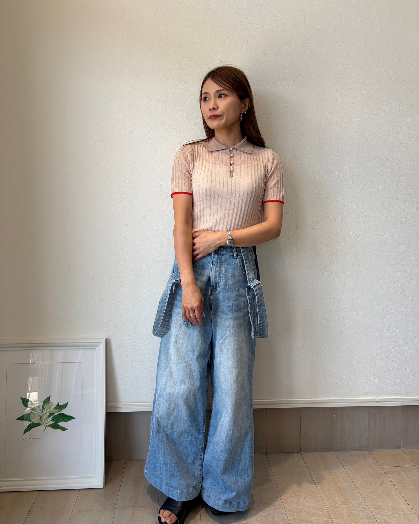 バイカラーシアーポロニット