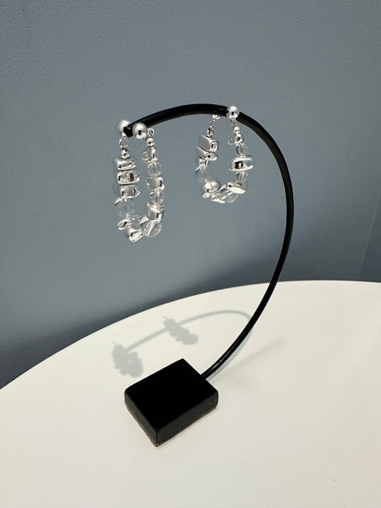 ストーンモチーフビーズピアス