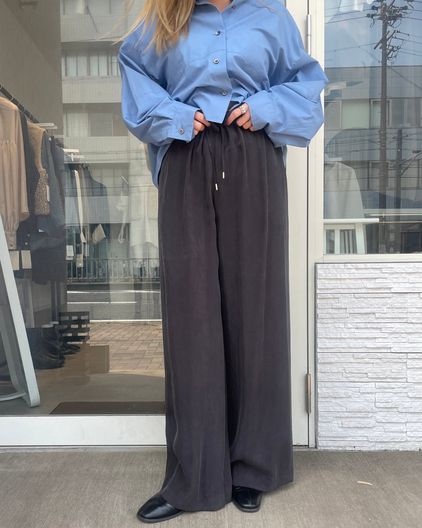 キュプラストレートパンツ