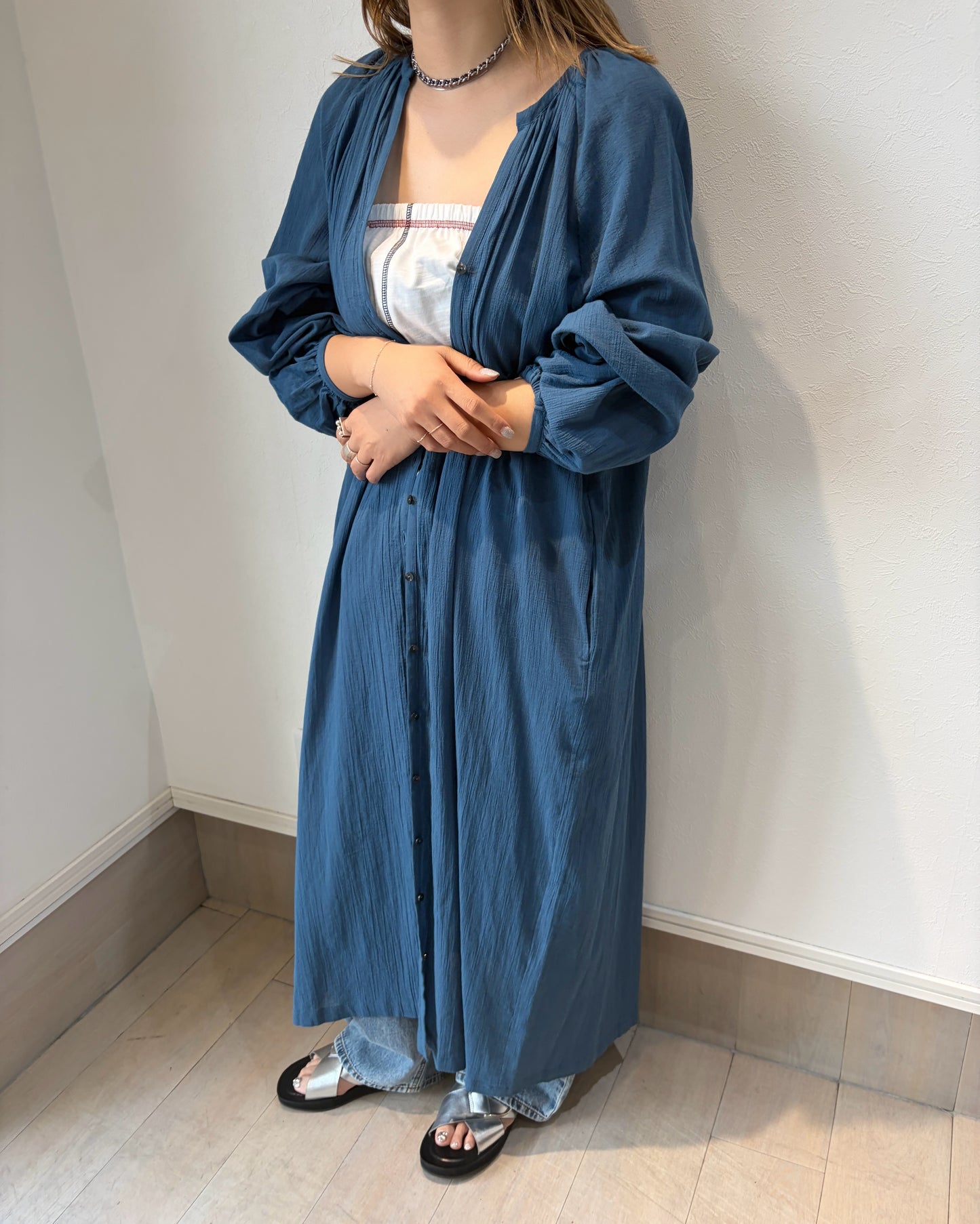 楊柳ロングワンピース