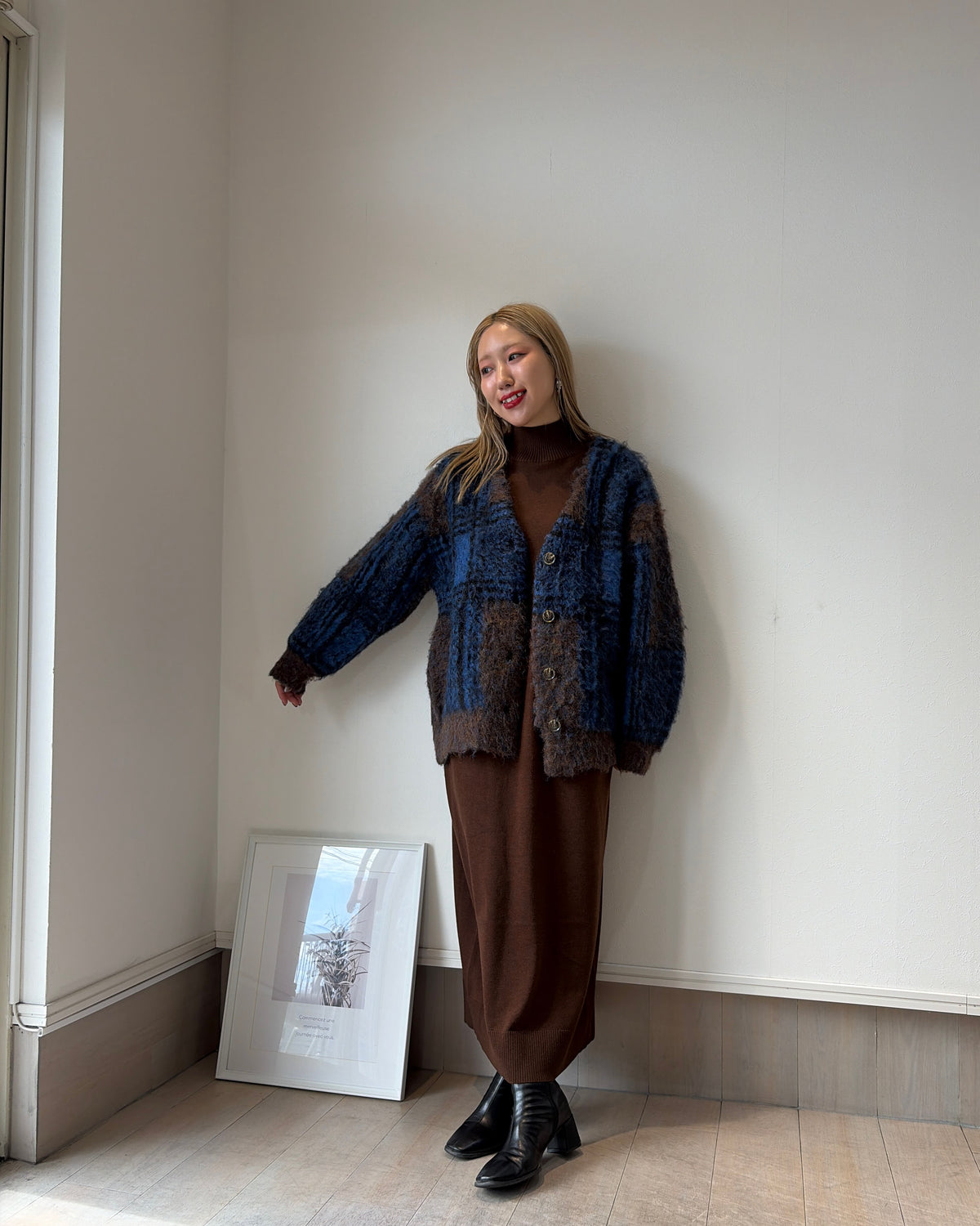 ストレートニットワンピース