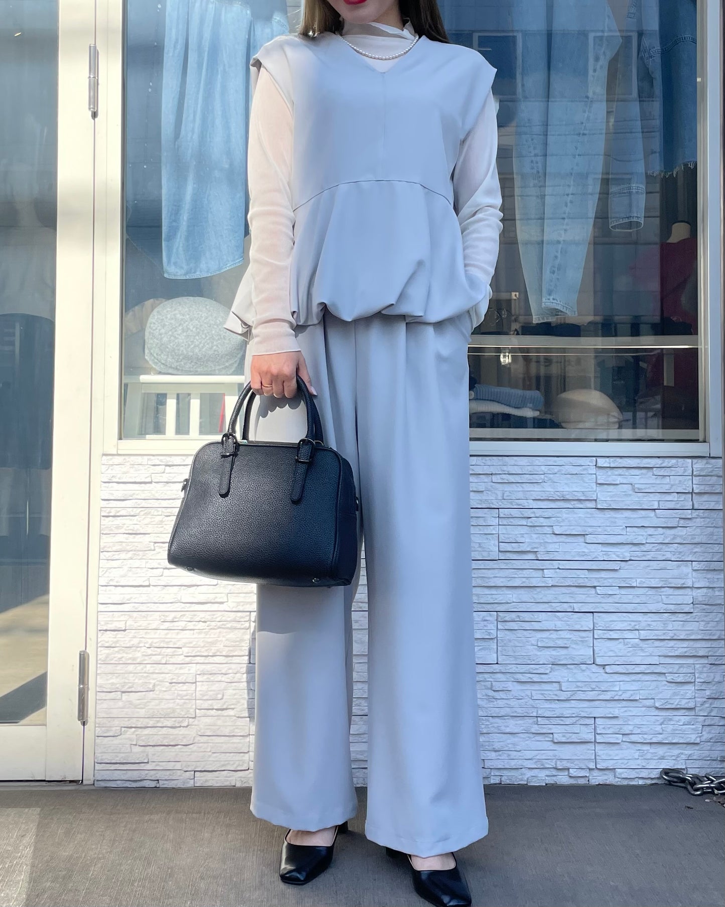 バルーントップス＆ワイドパンツセット