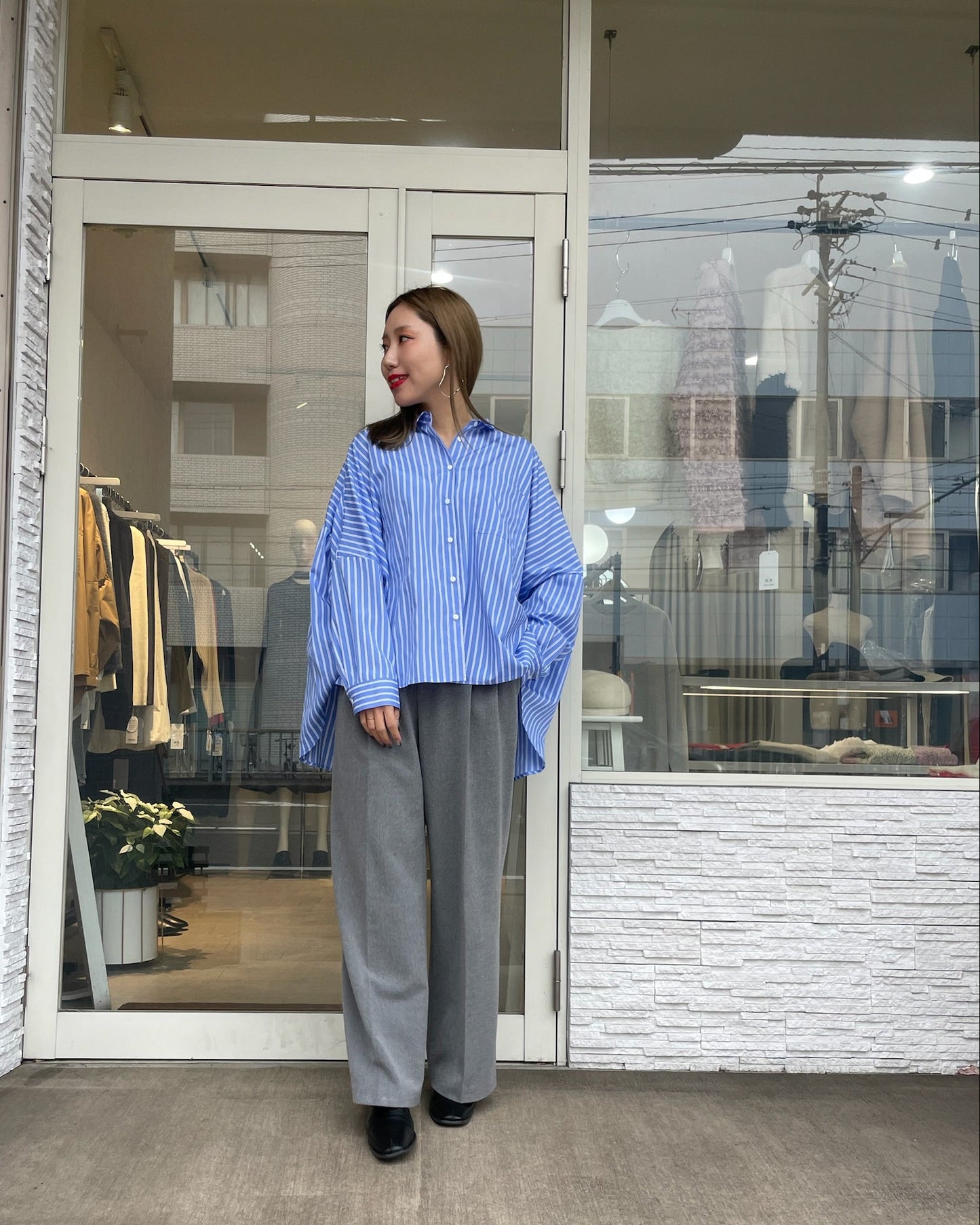 バックギャザーワイドブラウス