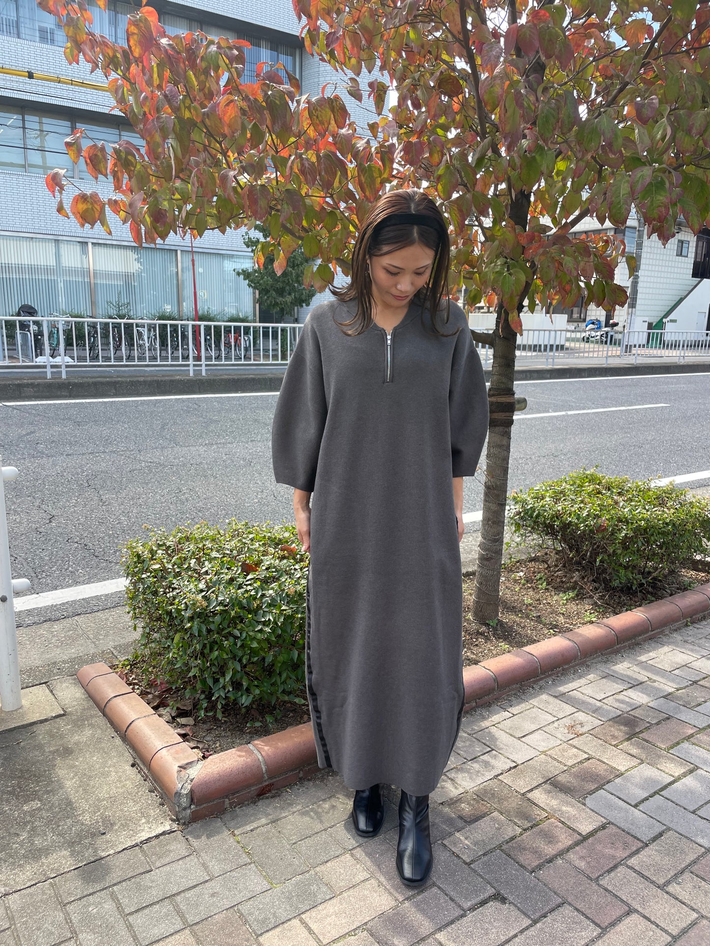 コクーンニットワンピース