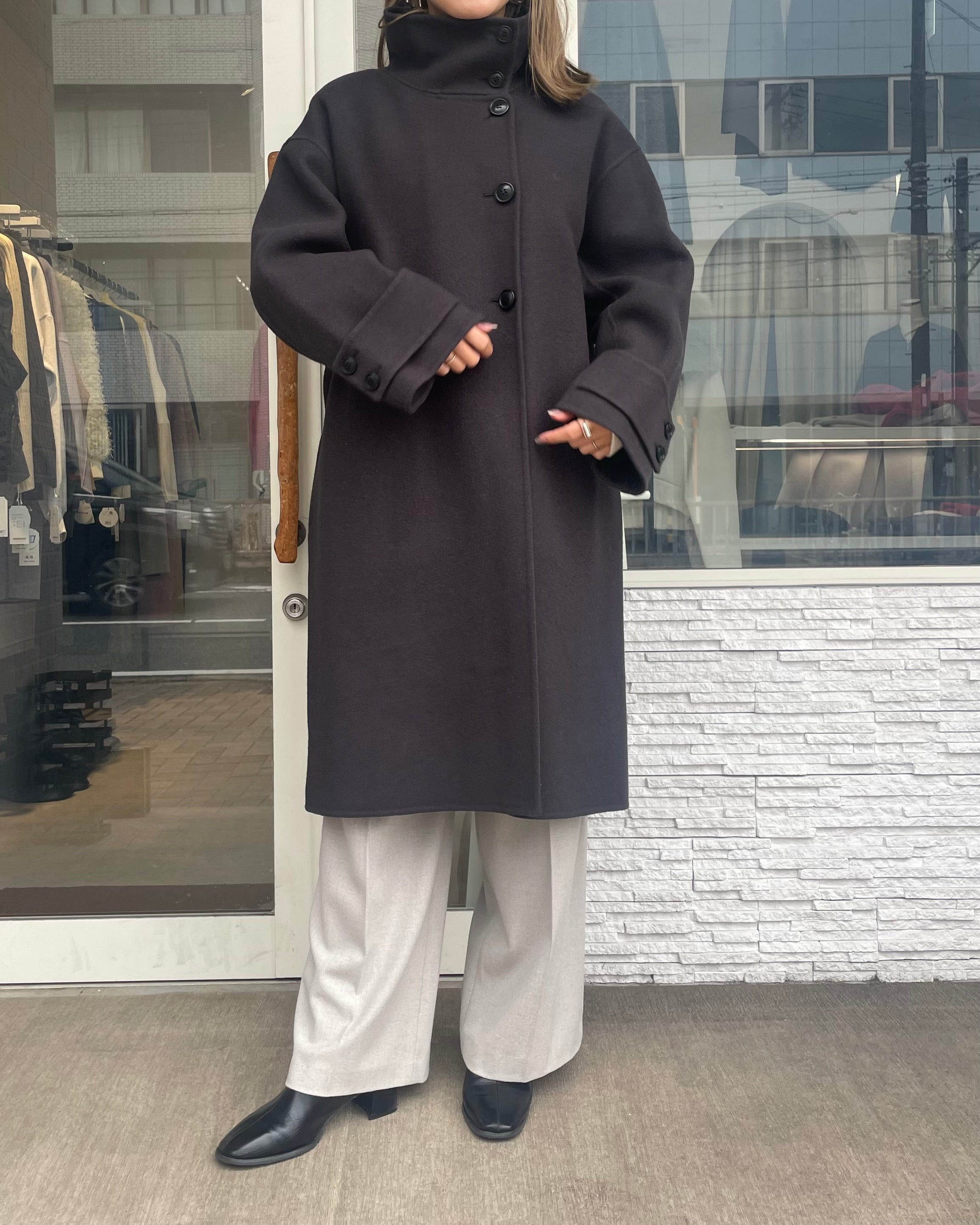 ぺコラムウールスタンドカラーコート – SETiA online