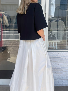 シルクブレンドクロップドTシャツ
