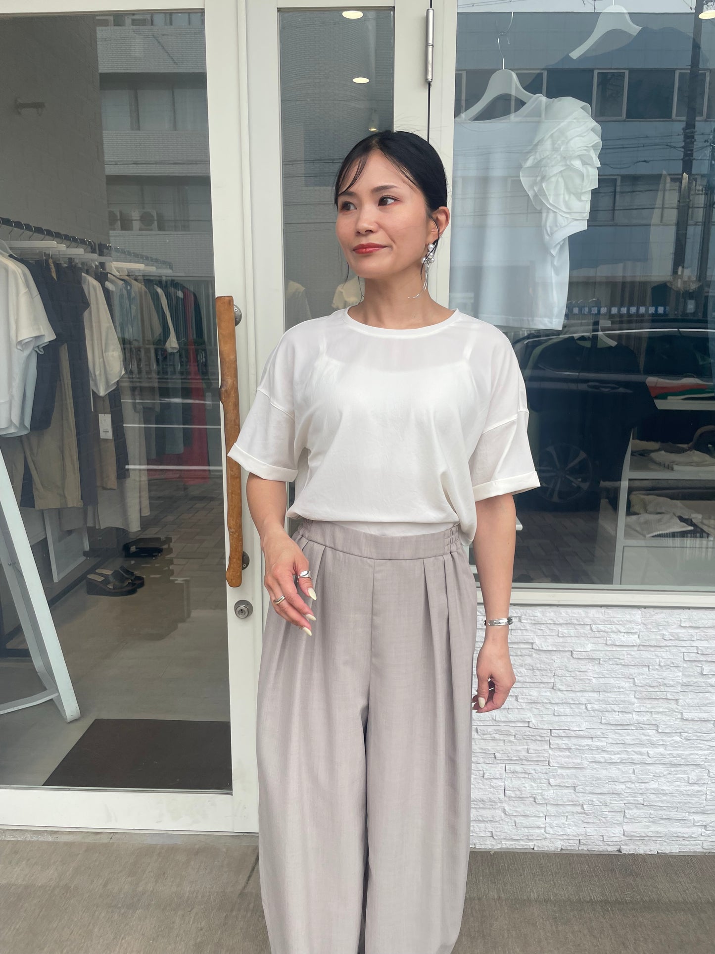 【再入荷】ストレッチシフォンブラウス