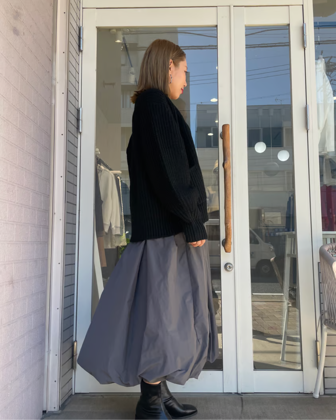 ロングスリーブドッキングバルーンワンピース