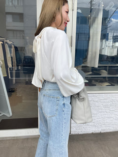 ボリュームスリーブリボンブラウス