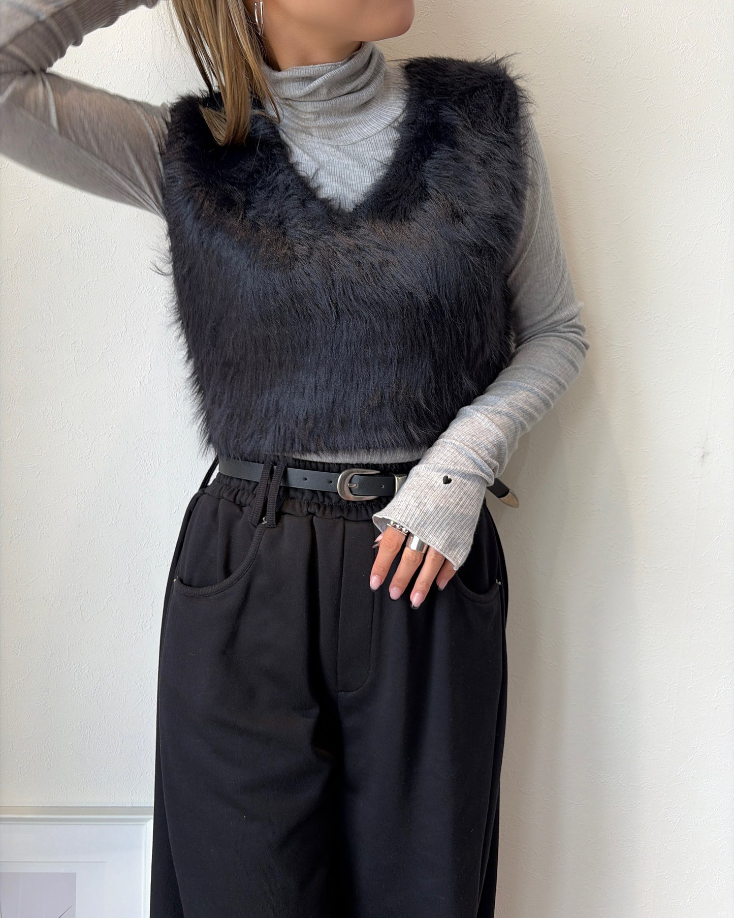 ♡シルクカシミヤブレンドタートルトップス