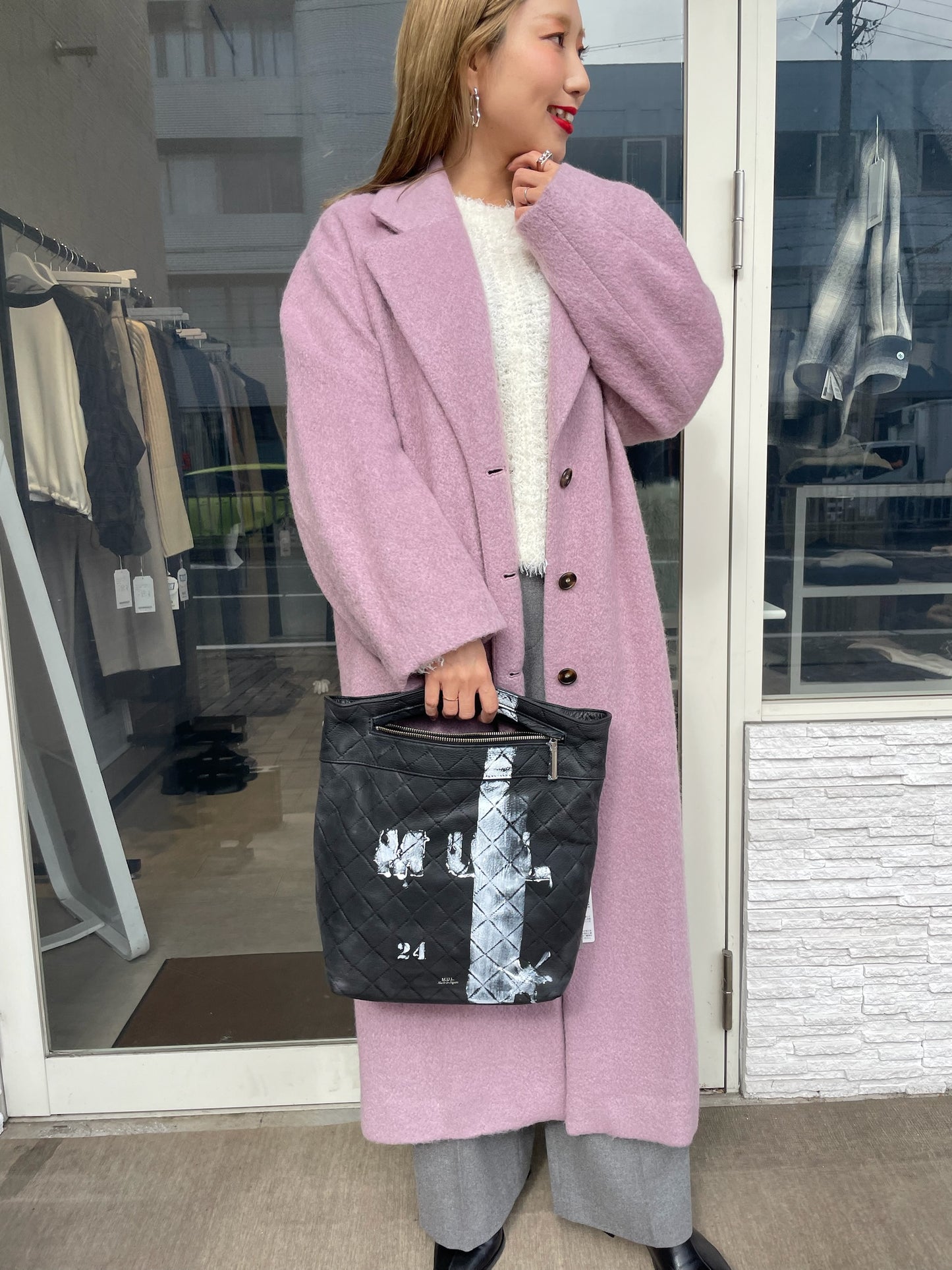 シャギーロングコート