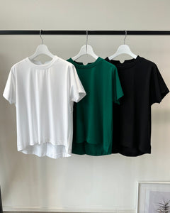 シルケットバックスリットTシャツ