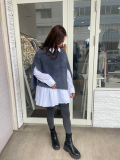 シャギーニットケープ