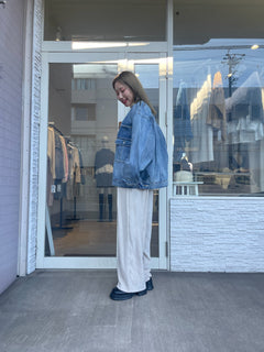 Vネックオーバーサイズデニムジャケット