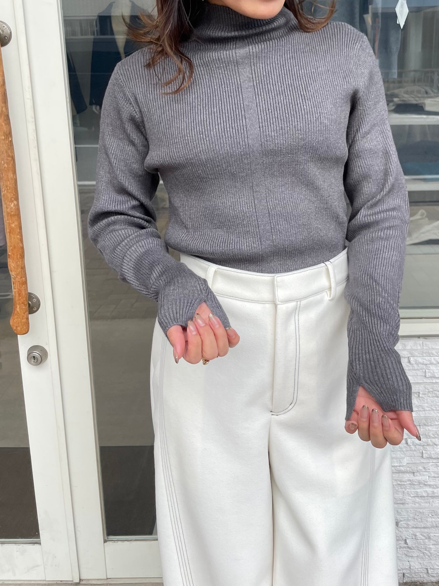 ベーシックリブニット