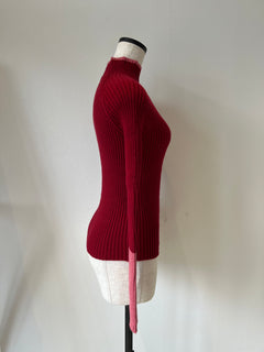 バイカラーアームリブニット