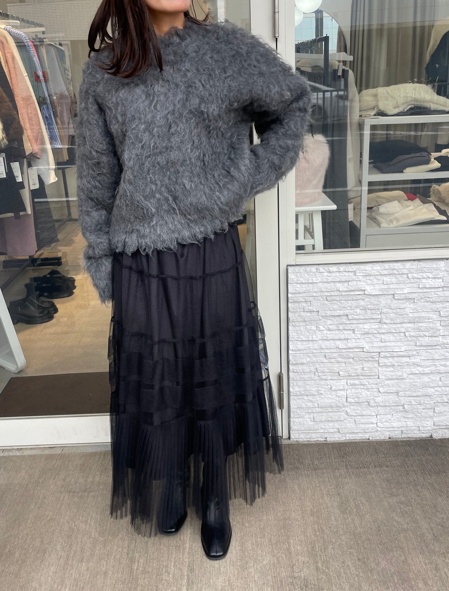 ベロアチュールスカート