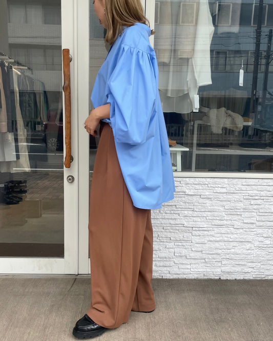 タックワイドスラックスパンツ