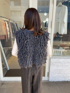 ニットフリンジベスト